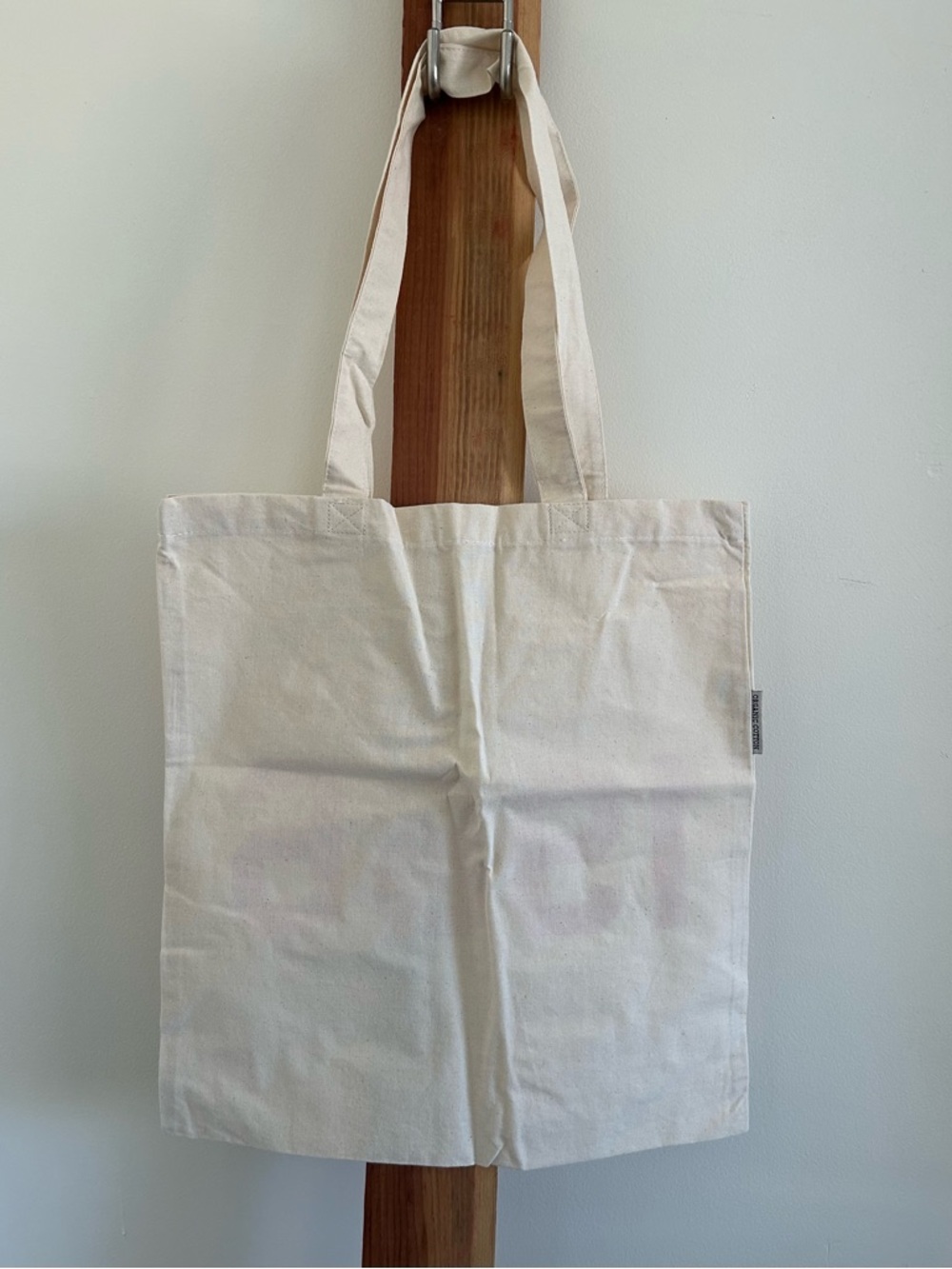 Vans Customized Cream Canvas Tote with Red 1966 Graphic - Picture 2 of 3